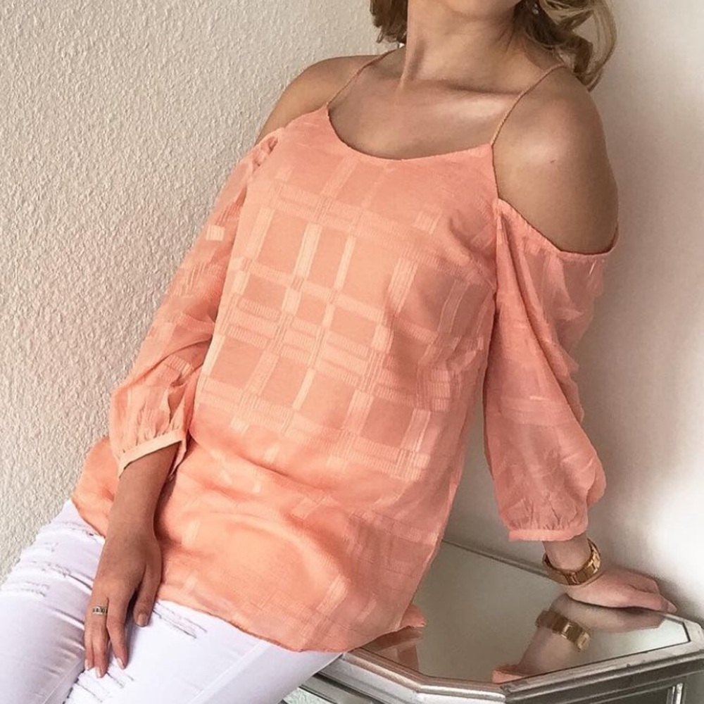 Peach Cold Shoulder Blouse